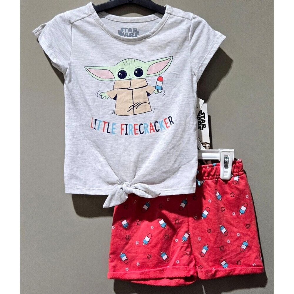 Star Wars The Mandalorian LITTLE FIRECRACKER Shorts & SS Tee Outfit